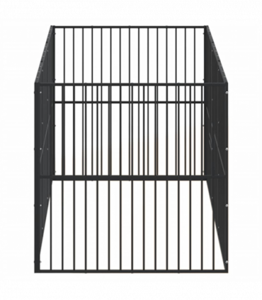 vidaXL Dog Playpen 8 Panels Black Galvanised Steel