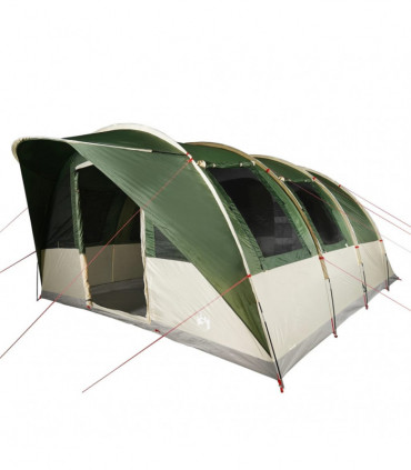vidaXL Family Tent Tunnel 7-Person Green Waterproof
