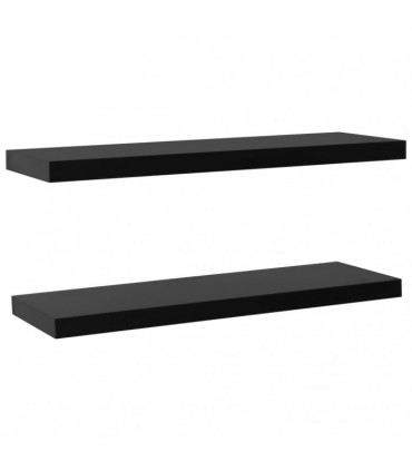 vidaXL Floating Wall Shelves 2 pcs Black 120x20x3.8 cm