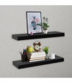 vidaXL Floating Wall Shelves 2 pcs Black 40x20x3.8 cm