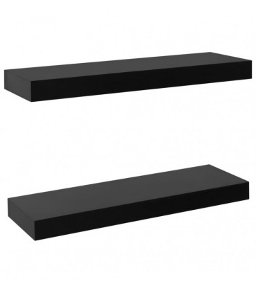 vidaXL Floating Wall Shelves 2 pcs Black 40x20x3.8 cm