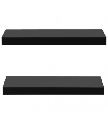 vidaXL Floating Wall Shelves 2 pcs Black 40x20x3.8 cm