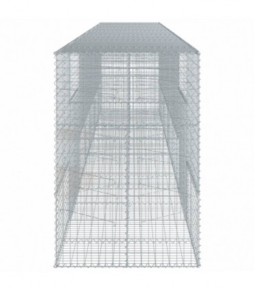 vidaXL Gabion Basket with Cover 700x100x150 cm Galvanised Iron