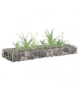 vidaXL Gabion Raised Bed Galvanised Steel 90x30x10 cm