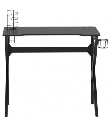 vidaXL Gaming Desk with K Shape Legs Black 90x60x75 cm