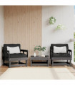vidaXL Garden Chairs with Cushions 2 pcs Grey Solid Wood Pine