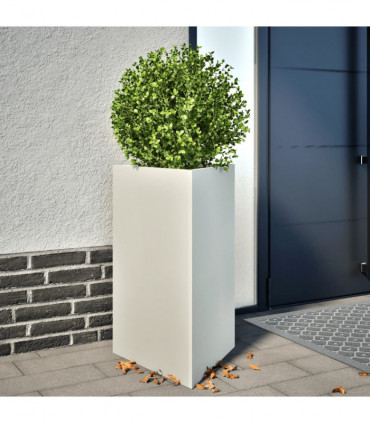 vidaXL Garden Planter White Triangular 50x43x75 cm Steel