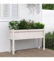vidaXL Garden Planter with Legs White 110x31x70 cm Solid Wood Pine