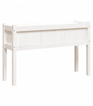 vidaXL Garden Planter with Legs White 110x31x70 cm Solid Wood Pine