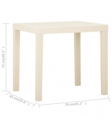 vidaXL Garden Table White 79x65x72 cm Plastic