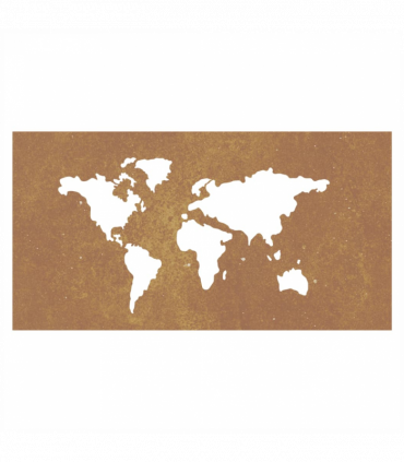 vidaXL Garden Wall Decoration 105x55 cm Corten Steel World Map Design