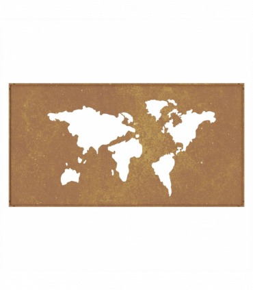 vidaXL Garden Wall Decoration 105x55 cm Corten Steel World Map Design