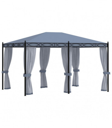 vidaXL Gazebo with Mesh Screens 3x4 m Anthracite Steel