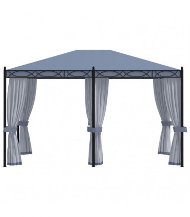vidaXL Gazebo with Mesh Screens 3x4 m Anthracite Steel