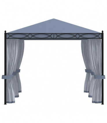 vidaXL Gazebo with Mesh Screens 3x4 m Anthracite Steel