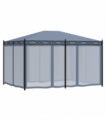 vidaXL Gazebo with Mesh Screens 3x4 m Anthracite Steel