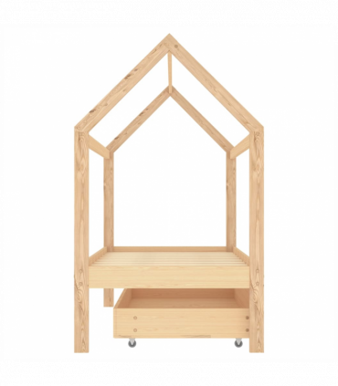 vidaXL Kids Bed Frame with a Drawer Solid Pine Wood 80x160 cm