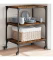 vidaXL Kitchen Trolley Smoked Oak 60x41x76 cm Engineered Wood