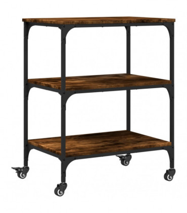 vidaXL Kitchen Trolley Smoked Oak 60x41x76 cm Engineered Wood