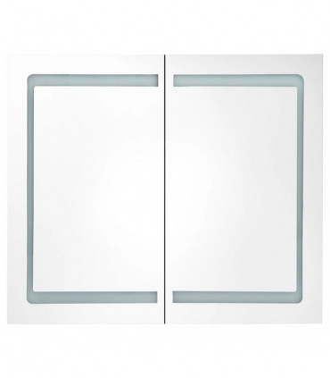 vidaXL LED Bathroom Mirror Cabinet White and Oak 80x12x68 cm
