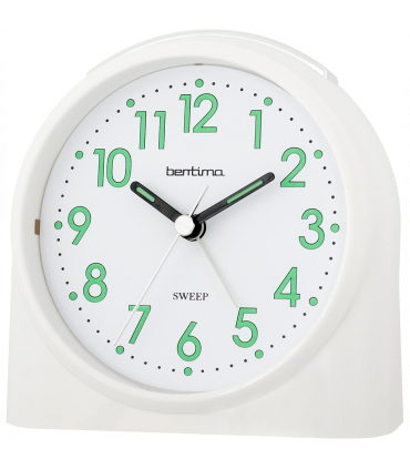 ALARM CLOCK White Classic Sweep Movement Easy-to-Read Numbers One Alarm Function
