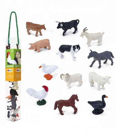 Farm Figure Mini Worlds Playset  12pc Farm Animal Set
