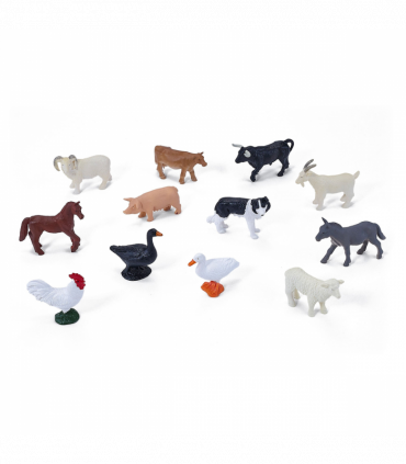 Farm Figure Mini Worlds Playset  12pc Farm Animal Set