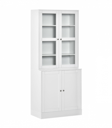 Modern Bookcase Display Storage Cabinet w/ Doors Adjustable Shelves