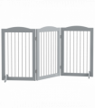 PawHut Foldable Dog Gate, Freestanding Pet Gate with Two Support Feet - Grey