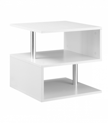 Side Table 2 Tier Storage Shef Organizer Bookcase End Desk Stand Display White