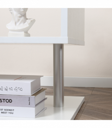 Side Table 2 Tier Storage Shef Organizer Bookcase End Desk Stand Display White