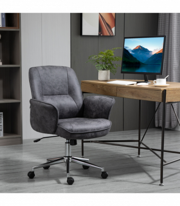 Swivel Computer Office Chair Mid Back Desk Chair for Home, Deep Grey