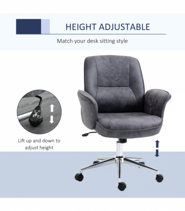 Swivel Computer Office Chair Mid Back Desk Chair for Home, Deep Grey