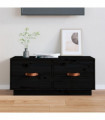 TV Cabinet Black 80x34x35 cm Solid Wood Pine