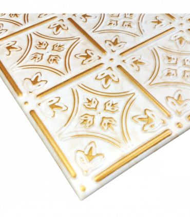 White 13 (Gold): Decorative Ceiling & Wall Panels - 2m2 (21.52 sqft) - 8 Panels