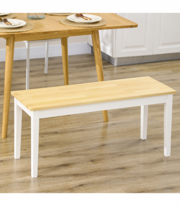 Wood Dining Bench Wooden Bench for 2 People, Natural Wood Effect