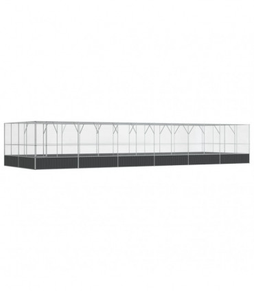 vidaXL Aviary with Extension Silver 1246x414x212 cm Steel