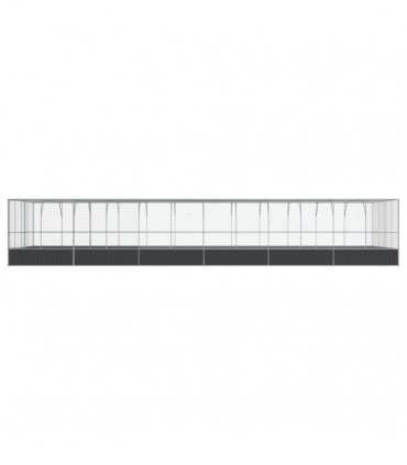 vidaXL Aviary with Extension Silver 1246x414x212 cm Steel
