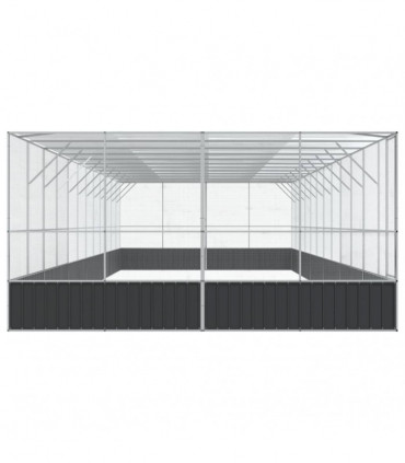 vidaXL Aviary with Extension Silver 1246x414x212 cm Steel