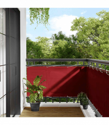 vidaXL Balcony Screen Red 75x700 cm 100% Polyester Oxford