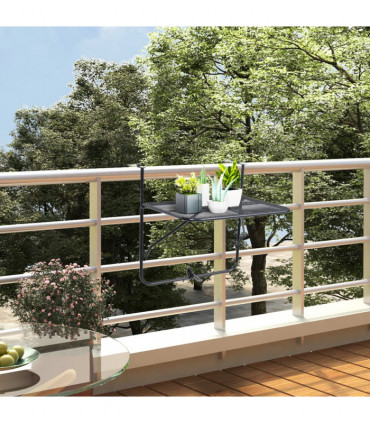 vidaXL Balcony Table Black 60x40 cm Steel