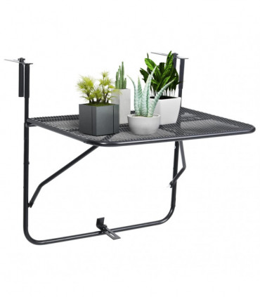 vidaXL Balcony Table Black 60x40 cm Steel