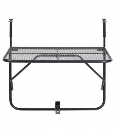 vidaXL Balcony Table Black 60x40 cm Steel