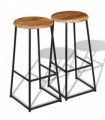 vidaXL Bar Stools 2 pcs Solid Teak Wood