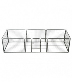 vidaXL Dog Playpen 8 Panels Steel 80x60 cm Black