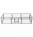 vidaXL Dog Playpen 8 Panels Steel 80x60 cm Black