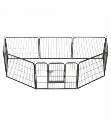 vidaXL Dog Playpen 8 Panels Steel 80x60 cm Black