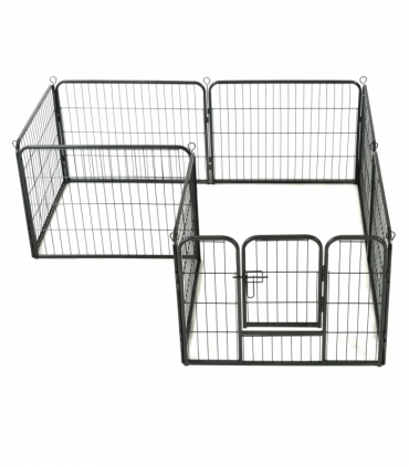 vidaXL Dog Playpen 8 Panels Steel 80x60 cm Black