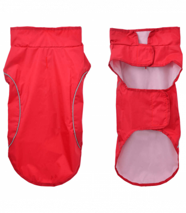 vidaXL Dog Raincoat with Reflective Strips Polyester Red M