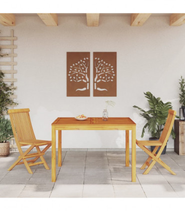 vidaXL Garden Dining Table 110x110x75 cm Solid Wood Acacia